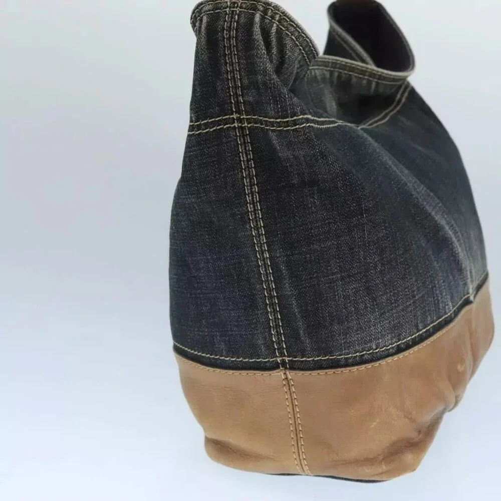 BURBERRY Blue Label Shoulder Bag Denim Black - Picture 4 of 16